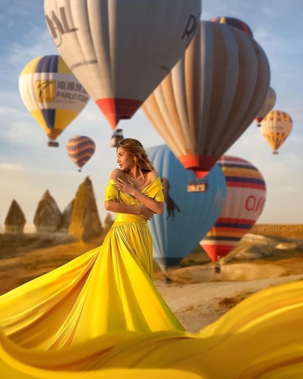 Peri Masalı Fotoğraf Çekimi ile Uçan Elbise Kapadokya'da