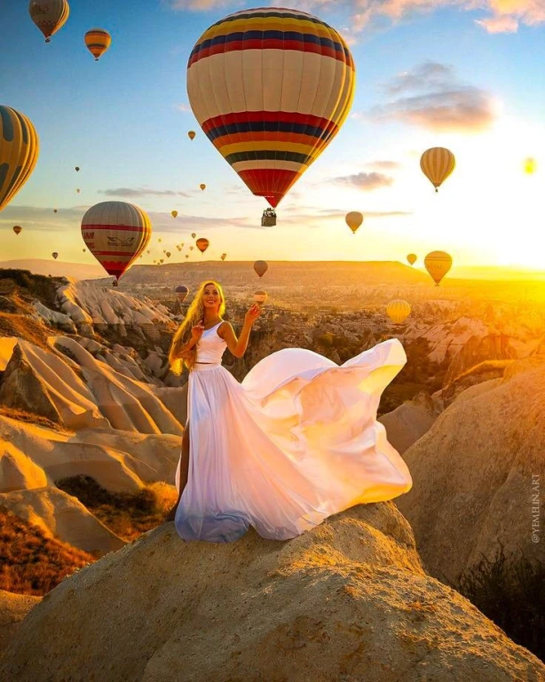 Peri Masalı Fotoğraf Çekimi ile Uçan Elbise Kapadokya'da
