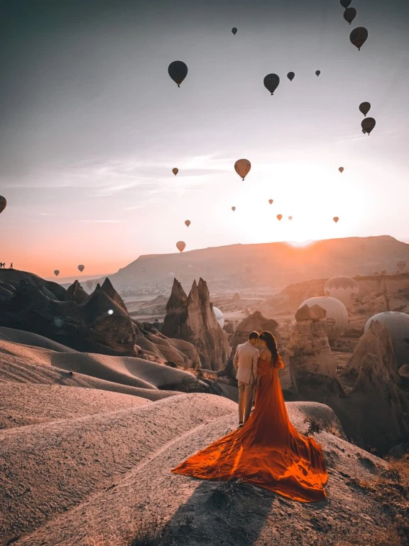 Peri Masalı Fotoğraf Çekimi ile Uçan Elbise Kapadokya'da