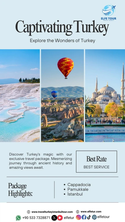 Customized Turkey Tour Istanbul  Cappadocia Pamukkale  Private Group Options