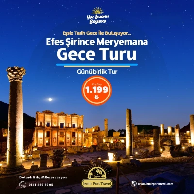 Nattvy med Şirince och den antika staden Efes
