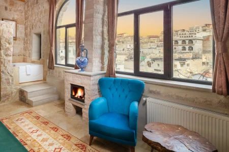Kapadokya Balayı | Megaron Cave Hotel 105 Vadi Manzaralı Oda