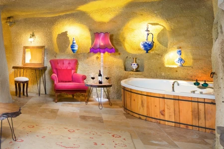 Megaron Cave Hotel 106 | Tam Mağara Balayı Odası