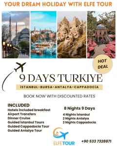 Pakej Pelancongan Turki 9 Hari İstanbul Bursa Antalya Cappadocia