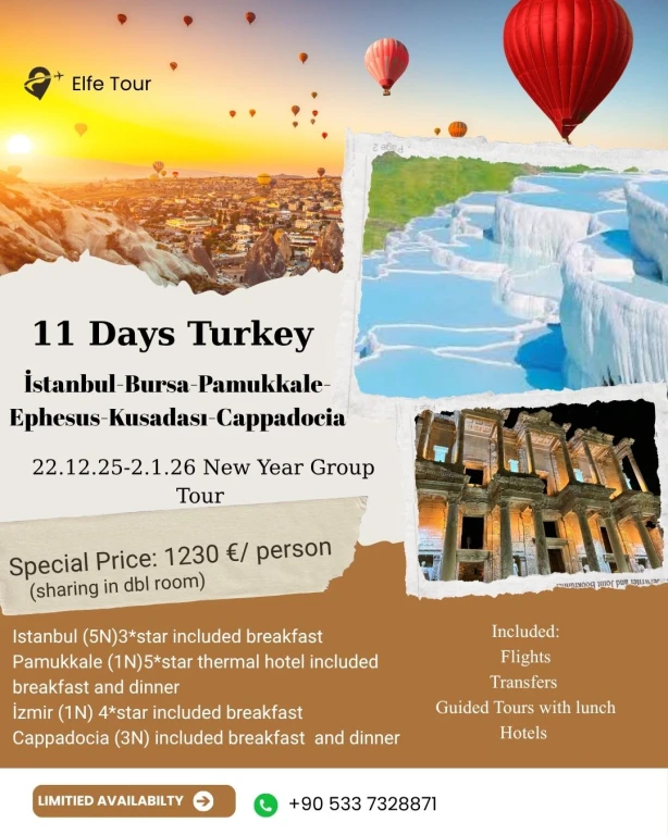 Novi Godina Turska 11 Dana Tura | Istanbul – Bursa – Pamukkale – Efes – Kapadokya Proslavite Novu Godinu u Istanbulu