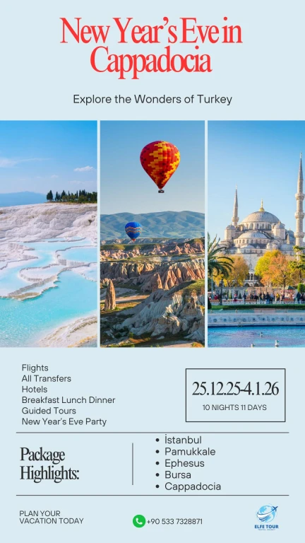 Nova godina u Turskoj 11 dana Istanbul – Bursa – Pamukale – Izmir – Efes – Kapadokija tura