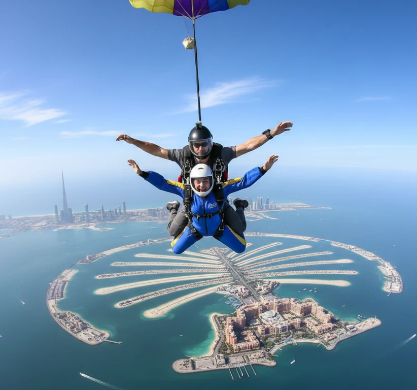القفز بالمظلات الثنائي – قفزة بالم Palm Jumeirah