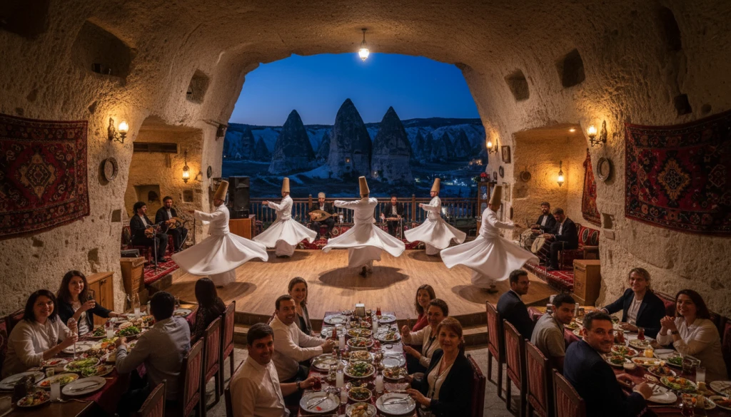 Турецкое ночное развлечение в Каппадокии