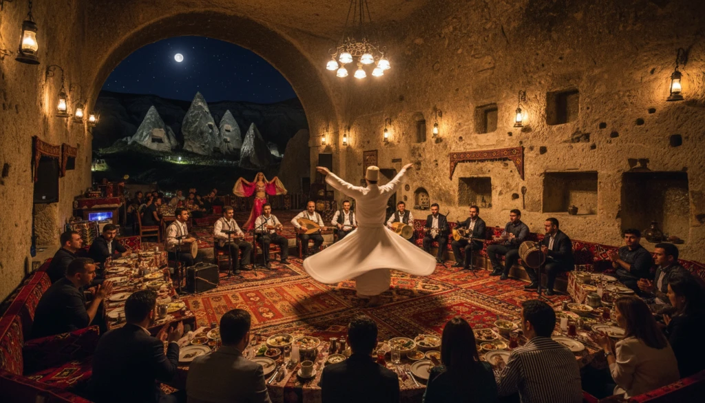 Турецкое ночное развлечение в Каппадокии