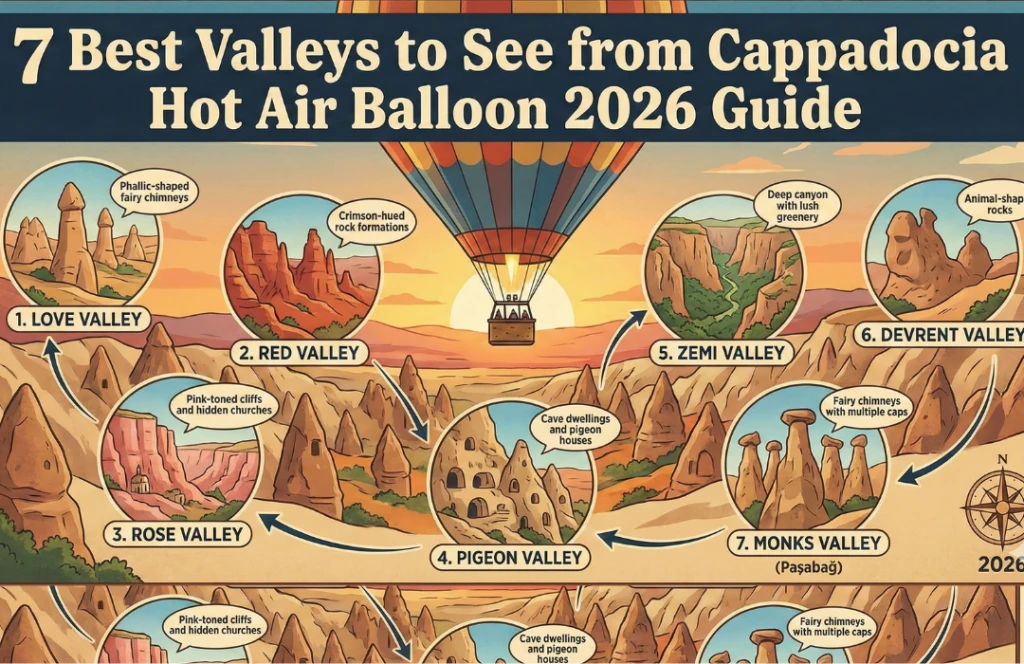 7 Mejores Valles para Ver Desde el Globo Aerostático de Capadocia Guía 2026