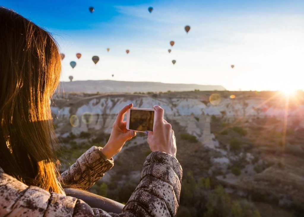 गोरेमे गर्म हवा के गुब्बारे की सवारी