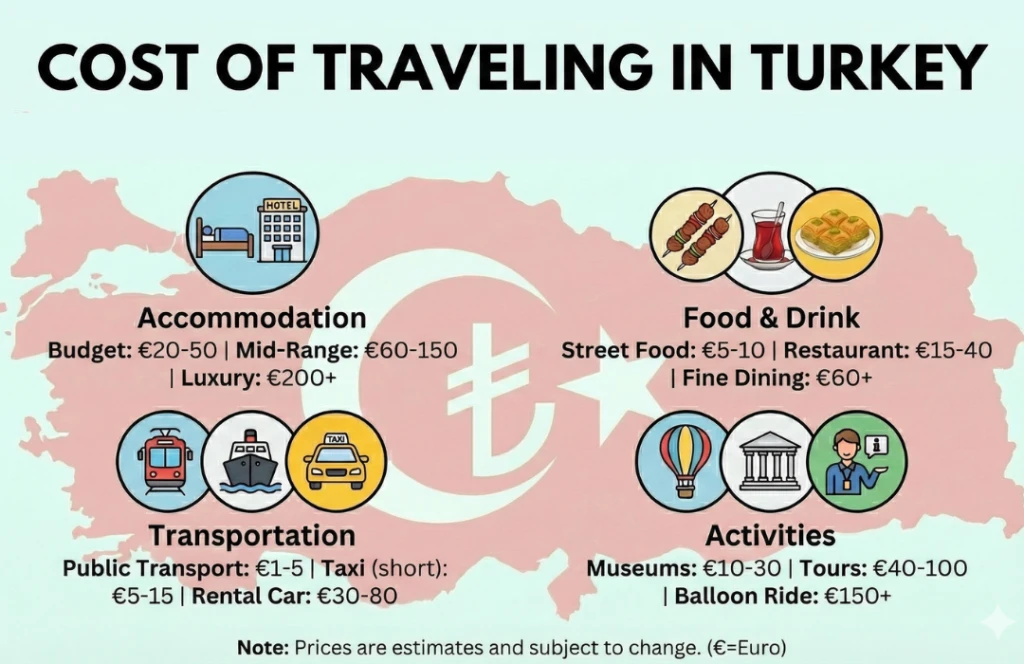 Coût du voyage en Turquie
