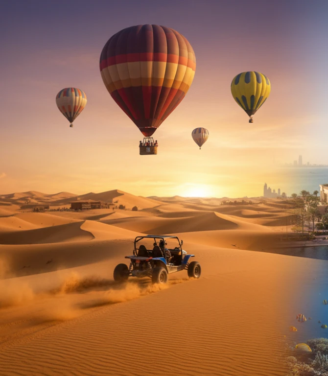 2 Netter 3 Dager 4★ Dubai JBR Innkvartering med Safari og Dykking