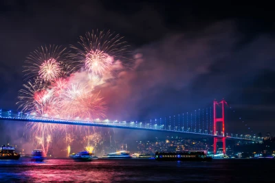 "Véspera de Ano Novo em Istambul 2025: Fogos de Artifício, Festas e Tradições"
