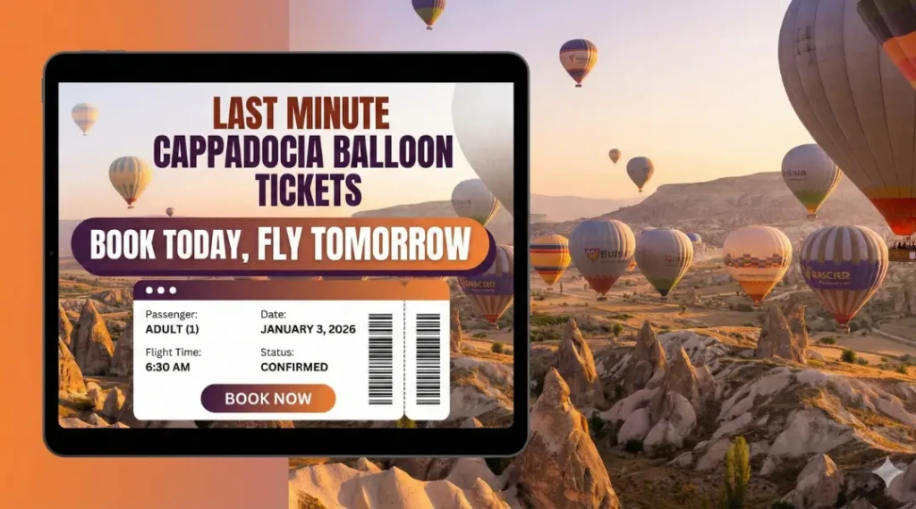 마지막 순간 카파도키아 열기구 티켓 - 오늘 예약하고 내일 비행하세요
