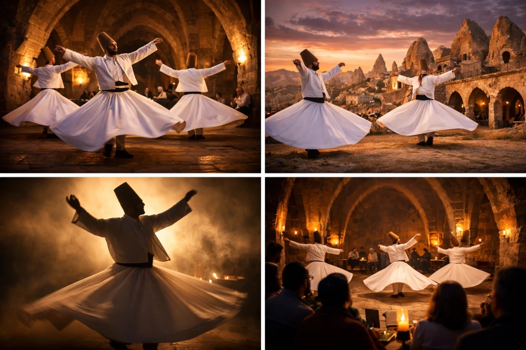 カッパドキアで神秘的な舞踏ダーヴィッシュを体験する：精神芸術への旅