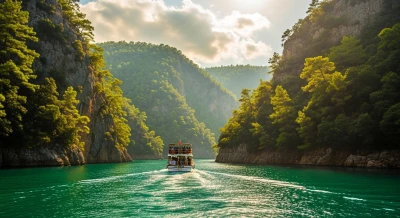 Excursion en bateau dans le Green Canyon au départ d'Antalya | Avec transfert, déjeuner inclus