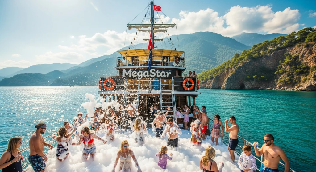 Antalya Kemer MegaStar Tekne Turu | Köpük Partili Korsan Eğlencesi