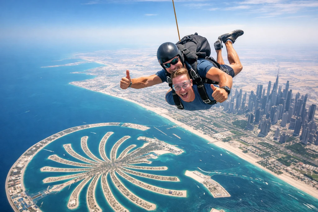 Dubai Fallschirmspringen Erlebnis – Sprung aus dem Flugzeug