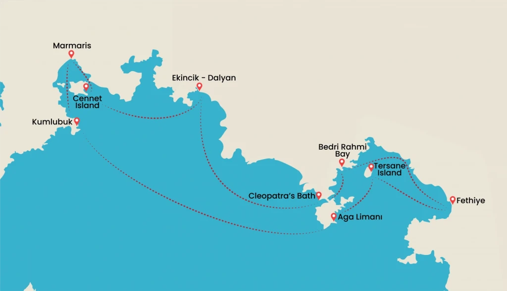 Crucero en goleta de 4 días de Marmaris a Fethiye: Aventura por la Riviera Turca