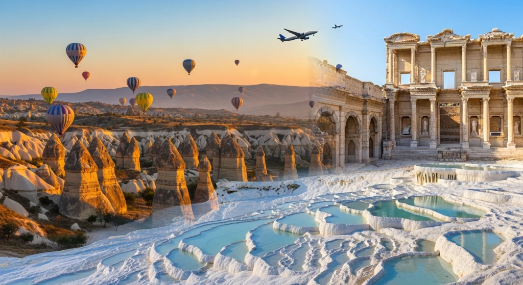 Voyage en avion Cappadoce Éphèse Pamukkale
