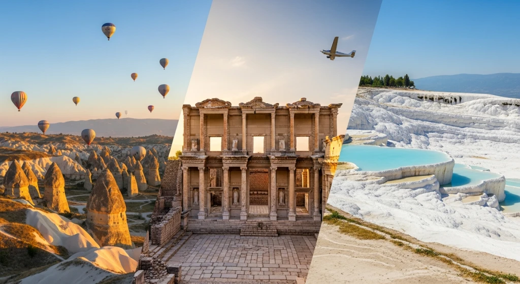 Voyage en avion Cappadoce Éphèse Pamukkale