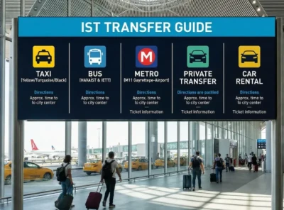 İstanbul Havalimanı (IST) Transfer Rehberi – Tüm Seçenekler