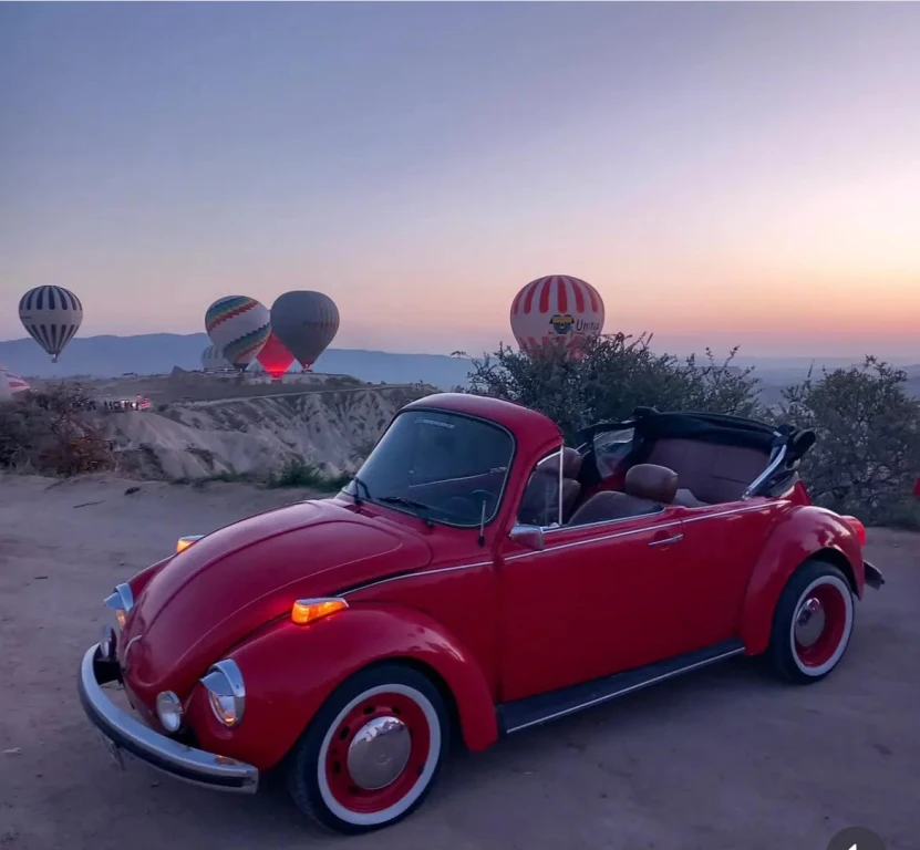 Vintage Car Sunrise Ride with Cappadocia Balloon Views