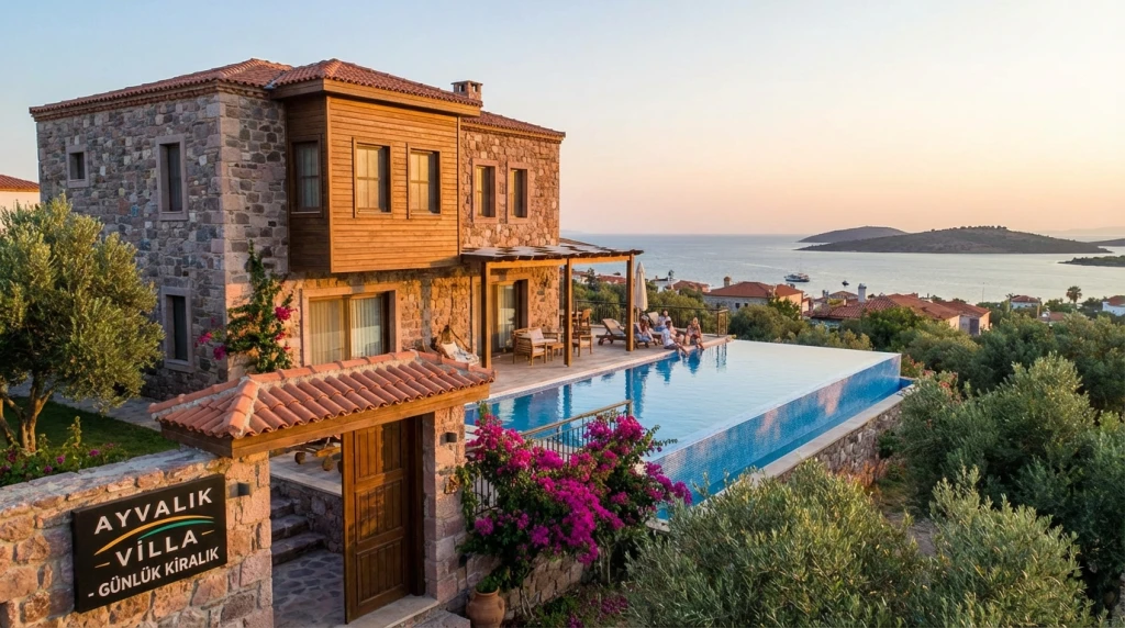 Ayvalık Merkezde Havuzlu Villa