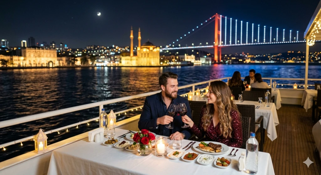 Kruis Makan Malam Bosphorus untuk Pasangan: Malam Romantis di Istanbul