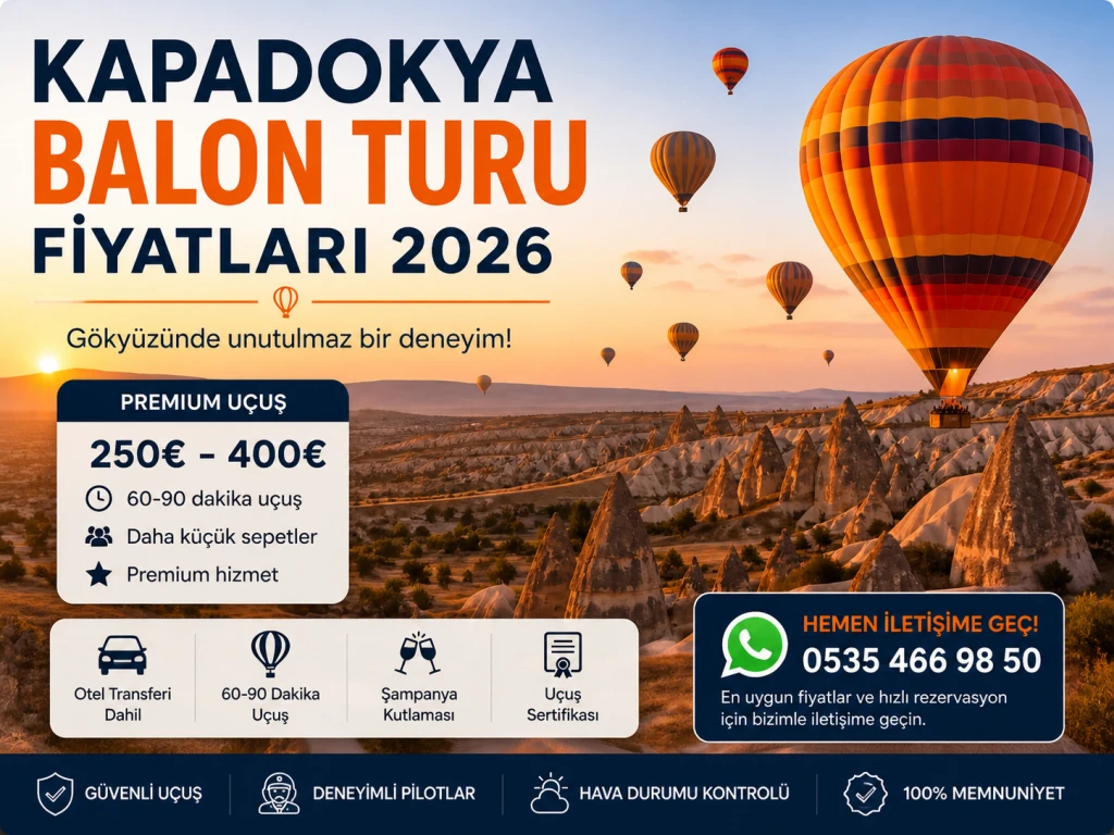 Kapadokya Balon Turu Fiyatları 2026
