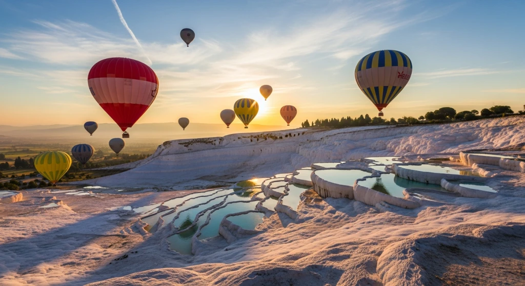 Pamukkale from the Sky: Sunrise Balloon Adventure Above Turkey’s Cotton Castle