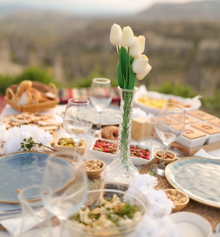 Luxury Sunrise Breakfast in Cappadocia Love Valley with Hot Air Balloon Views