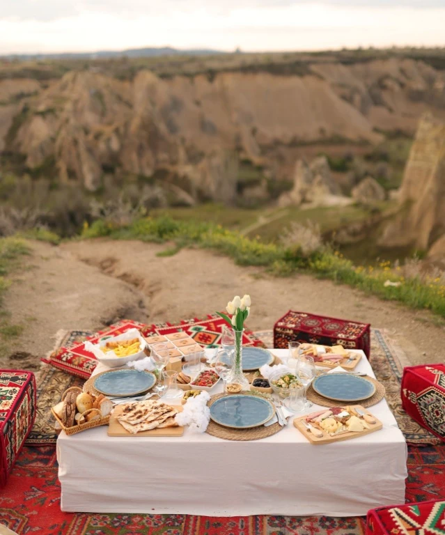 Luxury Sunrise Breakfast in Cappadocia Love Valley with Hot Air Balloon Views