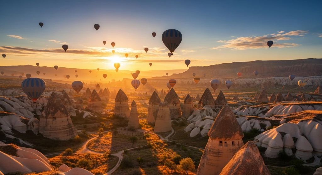 Fluttuando sopra le Camino delle Fate: un viaggio in mongolfiera all'alba nella Valle di Göreme