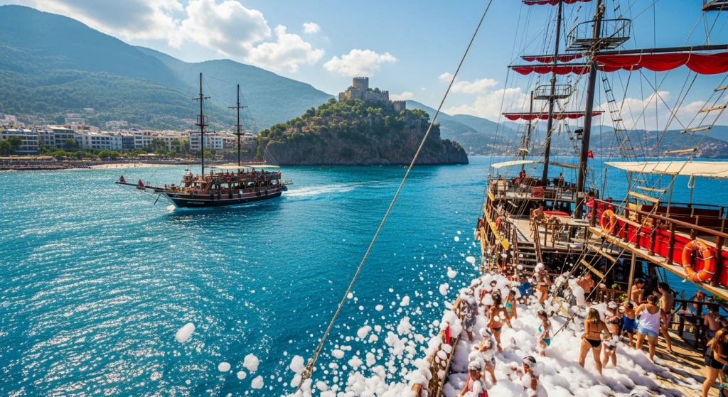 Alanya Pirate Boat Adventure: All-Inclusive Cruise, Caves & Daytime Foam Party