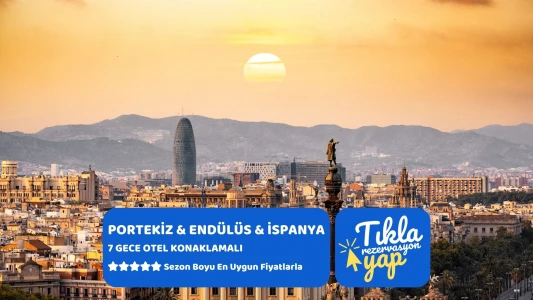 MEGA PORTEKİZ & ENDÜLÜS & İSPANYA Pegasus Havayolları ile 7 gece Sabah Madrid Gidiş – Öğlen Barcelon...