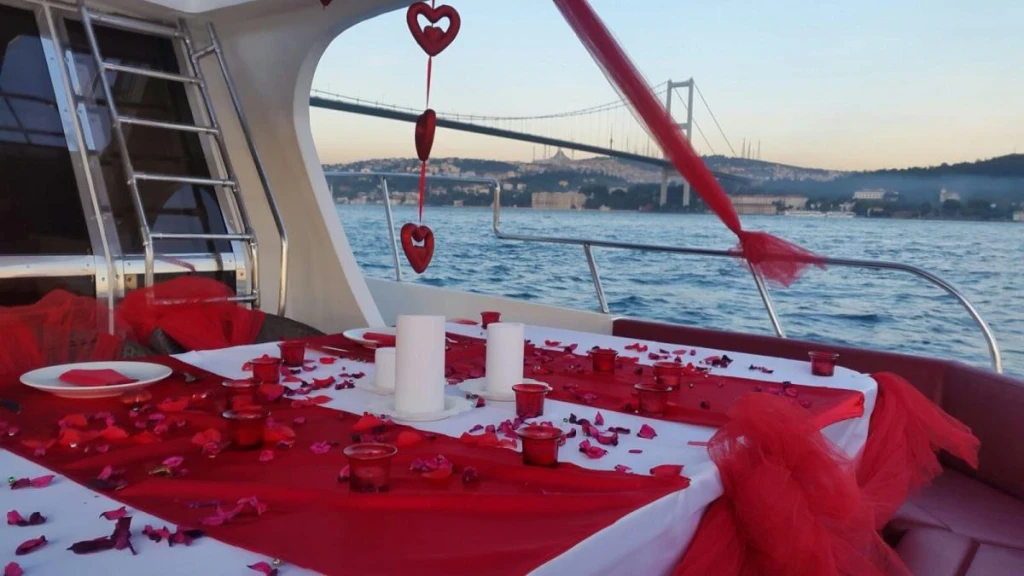 Marriage proposal on a yacht