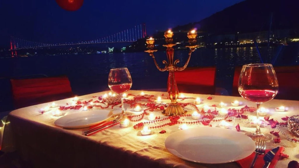Marriage proposal on a yacht