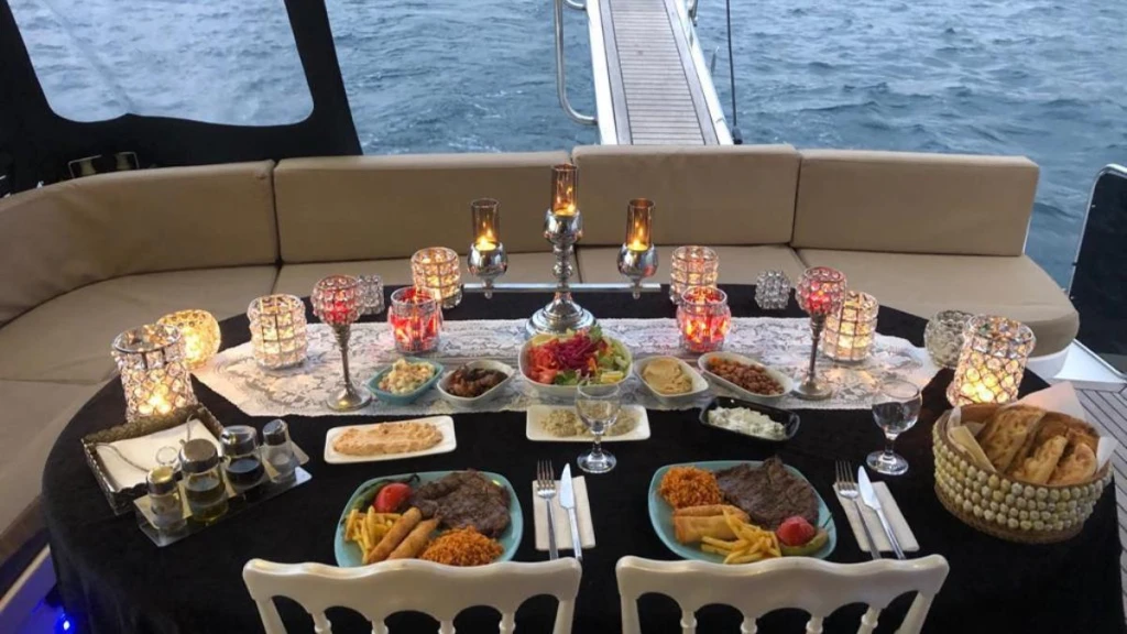 Marriage proposal on a yacht