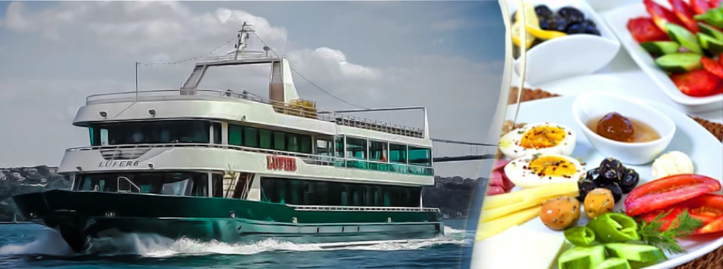Precios de la campaña de brunch en el barco en el estrecho de Bósforo