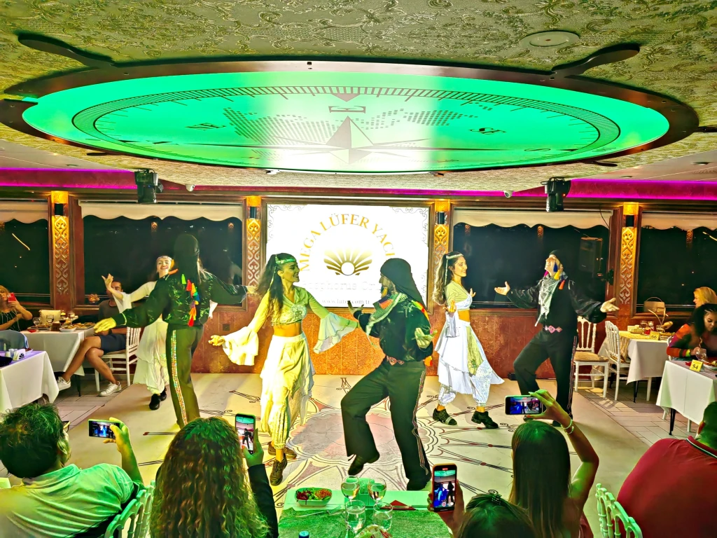 Golden Horn Departing Bosphorus Dinner Cruise  Private Tables Standard Menu Unlimited Soft Drinks and Meeting Point