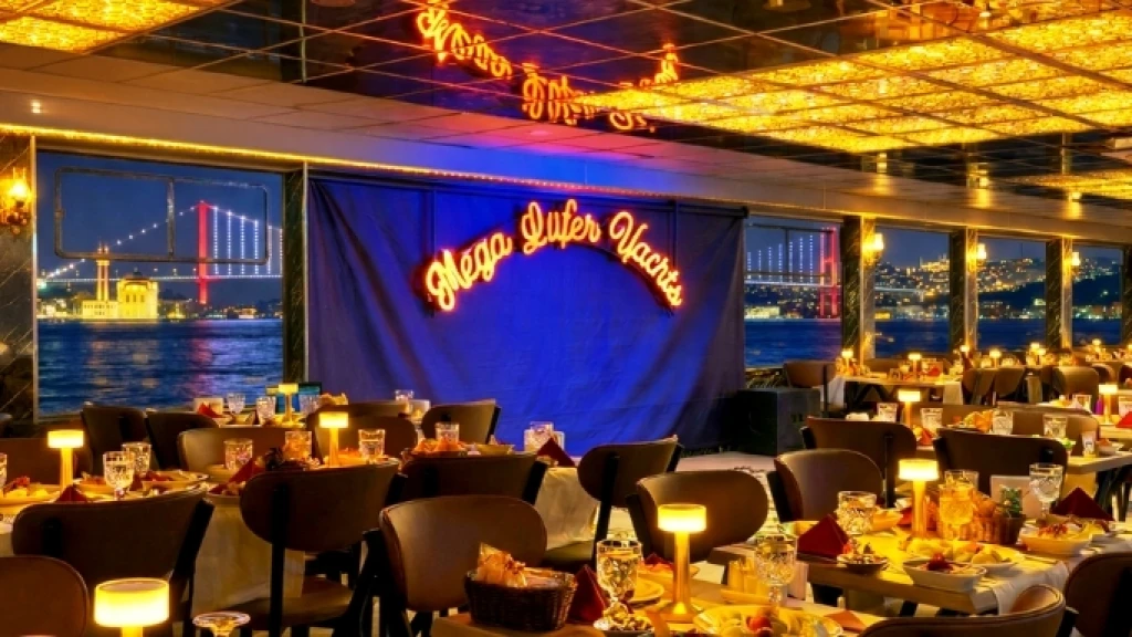 Golden Horn Departing Bosphorus Dinner Cruise  Private Tables Standard Menu Unlimited Alcoholic Drinks and Meeting Point