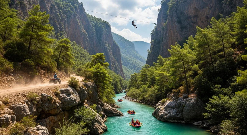 Köprülü Kanyon’da Rafting + ATV + Zipline: Antalya’da Unutulmaz Adrenalin Günü
