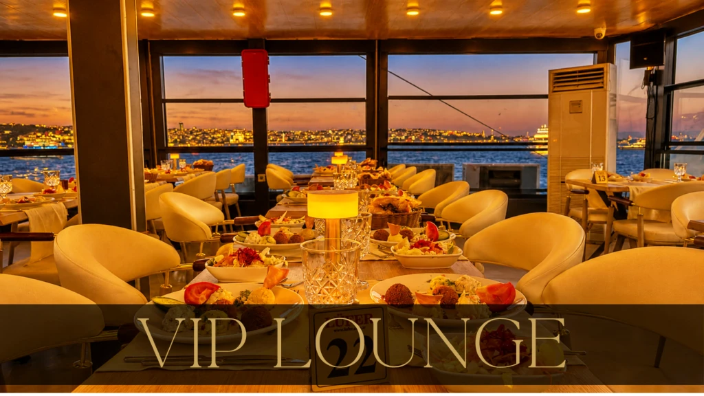 سالن لوکس VIP | میز اختصاصی | منوی VIP با نوشیدنی‌های الکلی نامحدود | گزینه کنار پنجره