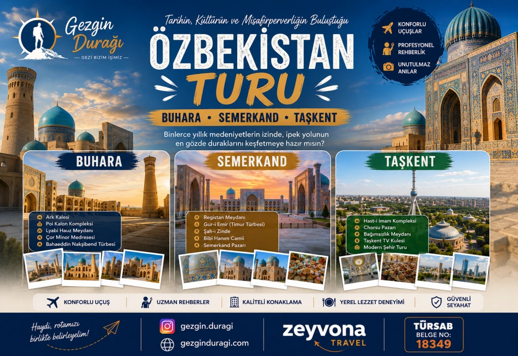 Özbekistan Turu | Taşkent, Buhara ve Semerkand Gezisi