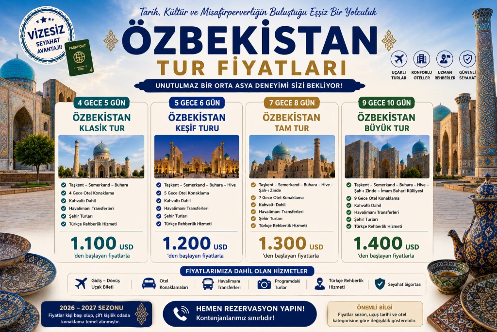 Özbekistan Turu Ne Kadar? 2026 Fiyat Rehberi