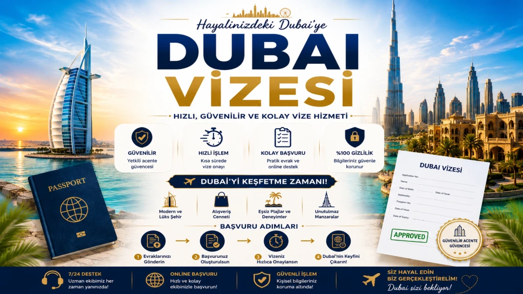 Dubai Vizesi 30 Gün Tek Giriş | Online Başvuru ve Hızlı Onay