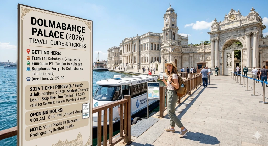 Come può un turista arrivare al Palazzo Dolmabahçe? Quali sono i prezzi dei biglietti per il 2026?