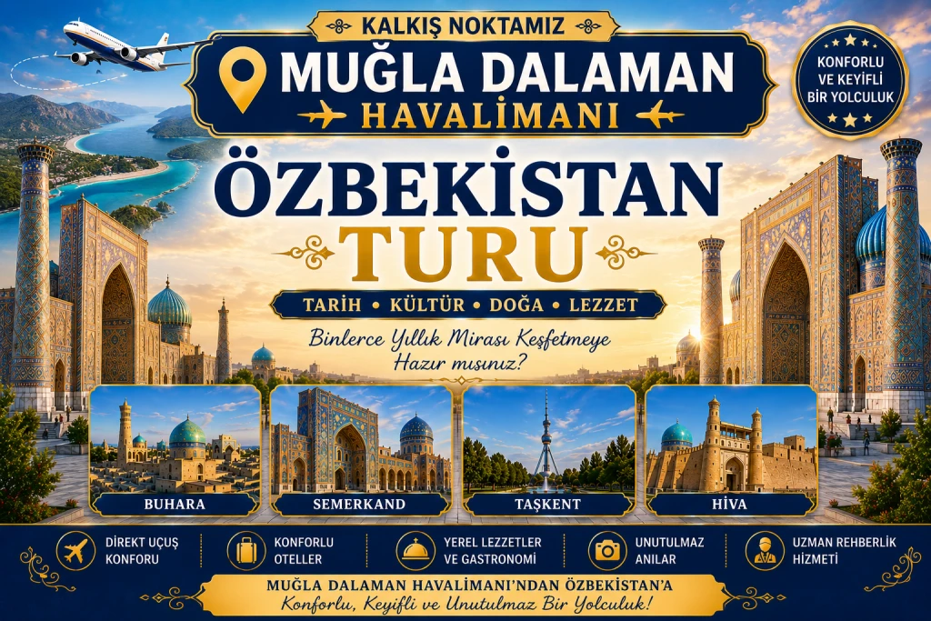 Muğla Çıkışlı Özbekistan Turu 2026 | Taşkent, Buhara, Semerkand Gezisi